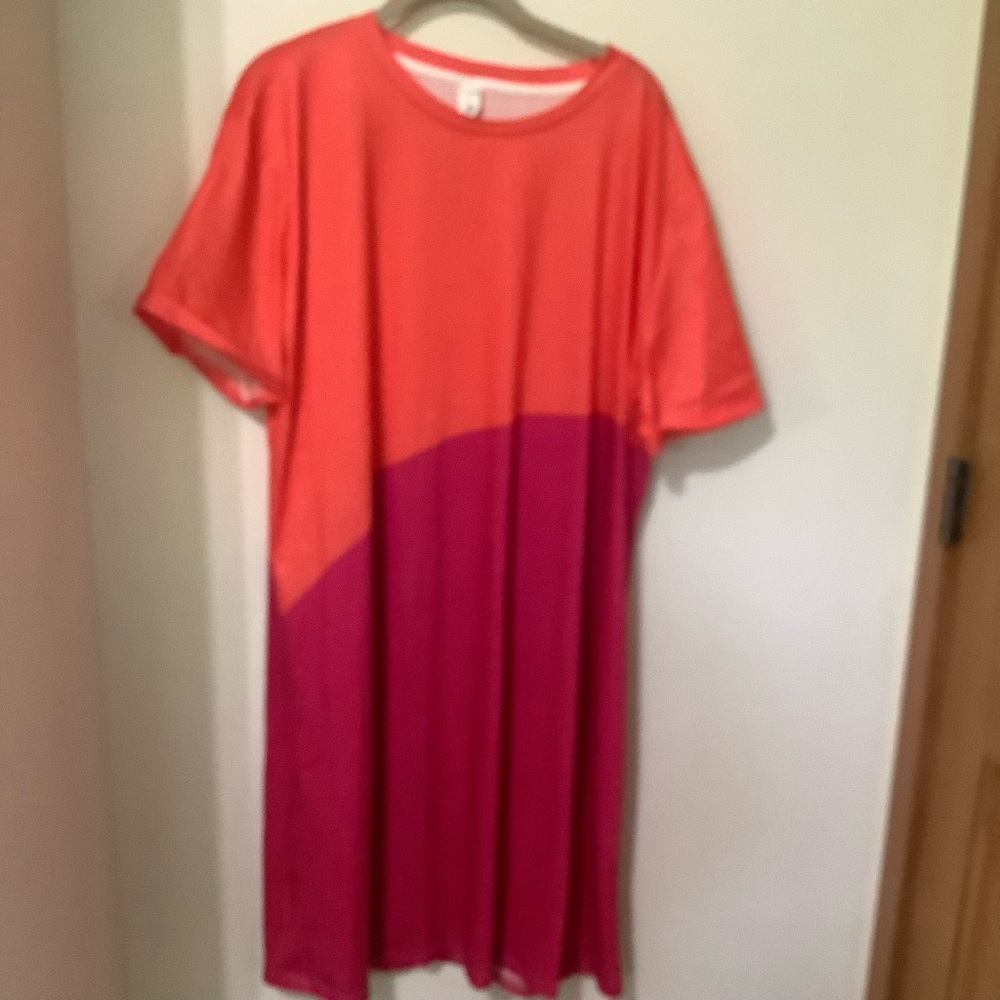 PIXIE LADY Orange & Deep Pink Dress (NWOT)